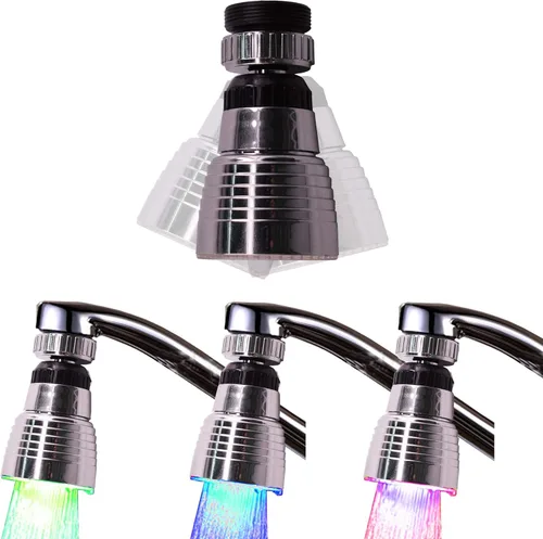 Miniatura 8 de Luz LED de grifo de agua con gradiente sensible a la temperatura de 3 colores - Grifo que cambia de color para cocina y baño Grifo LED