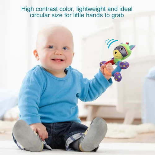 Miniatura 3 de HAHA Baby juguetes de sonajero para dentición, juguete de aprendizaje para bebé niña o niño, campanilla de mano suave, sonajero crujiente
