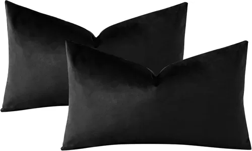 Miniatura 6 de OTOSTAR Fundas de almohada decorativas de terciopelo suave y sólido de 12 x 20 pulgadas, fundas de almohada lumbares, fundas de almohada para sofá