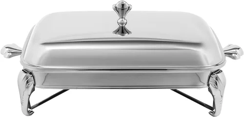 Miniatura 13 de Calentador de alimentos de acero inoxidable, juego de platos de bufé rectangular, estufa de buffet, juego de calentador de bufé para uso doméstico