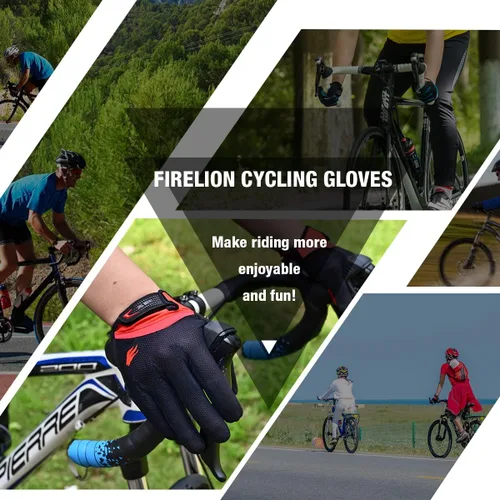 Miniatura 5 de FIRELION Bike Gloves for MenWomen CyclingCycling Gloves for Outdoor MTB DH Road RacingFull Finger Half Finger Padded Bicycle Protective