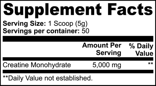 Miniatura 9 de Monohidrato de creatina en polvo, 5000 mg por porción, 50 porciones, 100% puro, apoya la energía y la fuerza muscular, 8.8 onzas