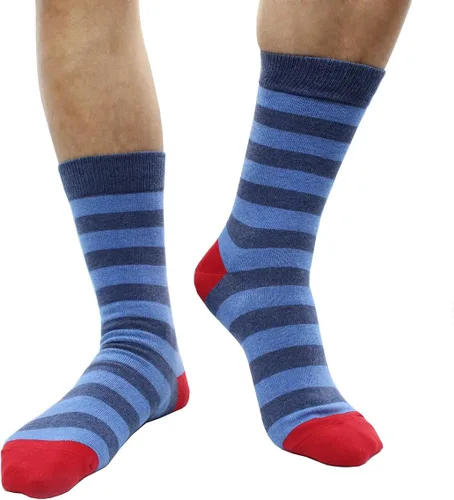 Miniatura 44 de TOEJYJ Calcetines de vestir divertidos para hombre, paquete de calcetines casuales divertidos, coloridos calcetines de algodón a rayas, talla 10-13