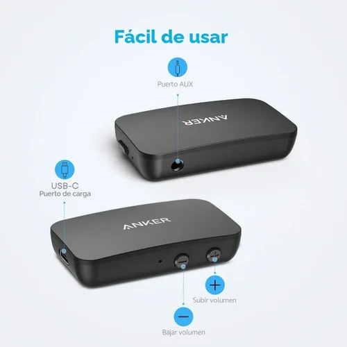 Miniatura 4 de Anker Soundsync - Receptor Bluetooth para transmisión de música con Bluetooth 5.0, conexión de dispositivo doble, llamadas manos libres, duración