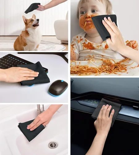 Miniatura 6 de KitchLife Rollo de Paño de Limpieza de Microfibra - Toallas de Papel de Microfibra Reutilizables Desgarrables, Sin Pelusa, Lavables, 20 Hojas