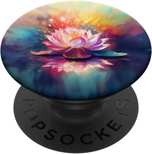 PopSockets de acuarela de meditación de yoga de flor de loto PopGrip intercambiable