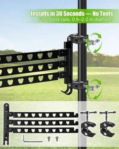 Miniatura 6 de Estante de secado de ropa para caravana, resistente de aluminio de 3 brazos, con abrazaderas de acero inoxidable 304, ajustable en 180°, capacidad