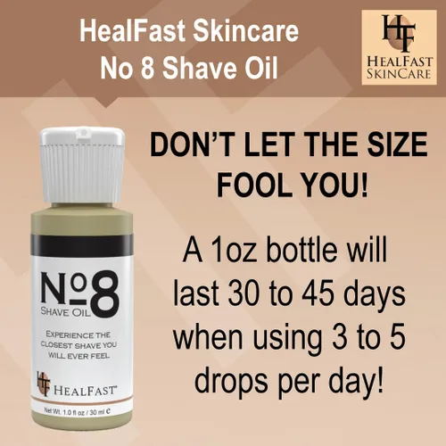 Miniatura 5 de HealFast Aceite de afeitado No. 8, 1 oz, aceite de afeitado premium para hombres y mujeres, ayuda a prevenir quemaduras de afeitar, arrastrar