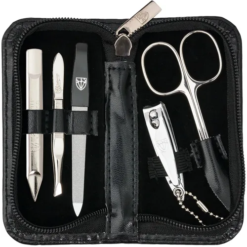 Miniatura 12 de 3 Swords Germany - Juego de 5 piezas de manicura y pedicura de calidad de marca con estuche de cuero sintético camuflaje - Hecho en Alemania