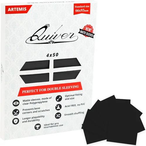 Miniatura 8 de Quiver Time 200 fundas de cartas negras estándar Artemis para tarjetas Magic: the Gathering Cards - Fundas protectoras de tarjetas TCG mate