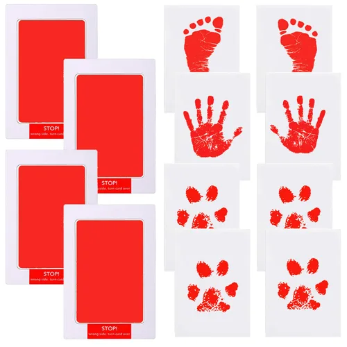 Miniatura 8 de Kit de huellas y manos sin tinta, almohadilla de tinta Clean Touch para bebé recién nacido, kit de huellas de mascotas