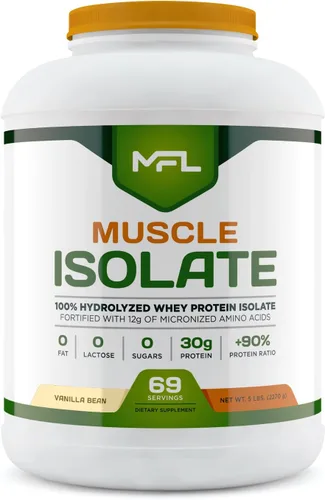 Miniatura 11 de MFL 100% proteína aislada l 1.06 oz de proteína l 0.42 oz de aminoácidos l Keto Friendly l Bajo en carbohidratos l 5 libras (Chocolate Lava)