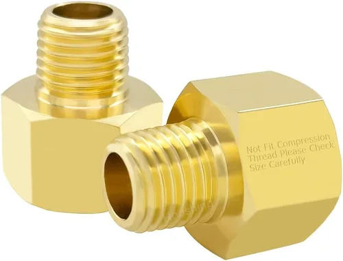 Miniatura 9 de Hooshing 6 piezas de adaptador reductor de tubería de latón 3/8" NPT hembra a 1/4" NPT macho