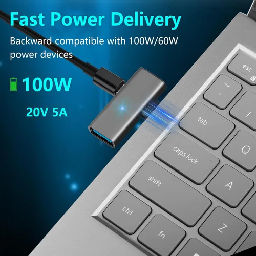 Miniatura 5 de SinLoon USB C a USB 3.2 10Gbps Tipo C a USB A Adaptador OTG hembra y adaptador de fuente de alimentación PD de 100W para el teléfono de la tableta