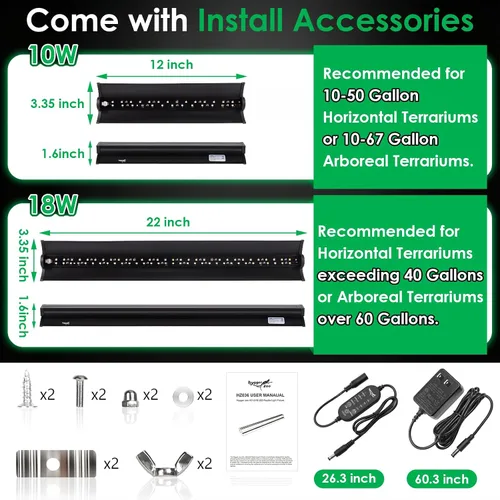 Miniatura 7 de Luz UVB para reptiles, 10W HO LED UVB lámpara de reptil UVA UVB lámpara bombilla terrario luz con temporizador y 5 brillo ajustable para dragón