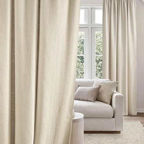 Miniatura 20 de NICETOWN Cortinas de lino grueso para dormitorio, privacidad añadida, bolsillo para barra y pestaña trasera, no se transparentan, mezcla de lino
