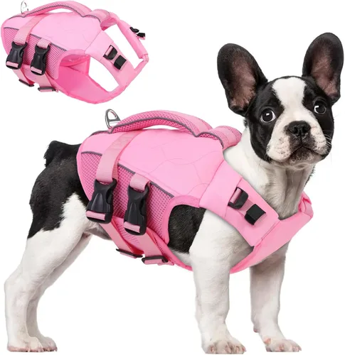 Miniatura 15 de ASENKU Chaleco salvavidas para perros, chaleco de natación para perros de alta flotación con asas de rescate para perros pequeños, medianos