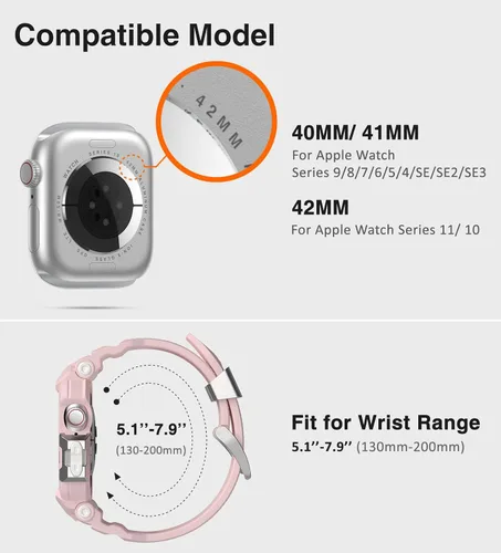 Miniatura 31 de ULTIMAL - Correa resistente con estuche para Apple Watch de 44 mm, correa protectora a prueba de golpes de grado militar para hombres, correa