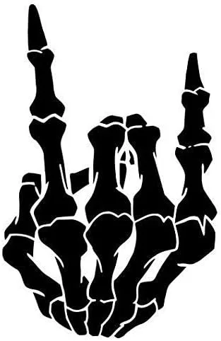 Rock On Horns Skeleton Hand – Adhesivo gráfico – Auto, pared, portátil, celda, camión adhesivo para ventanas, coches, camiones