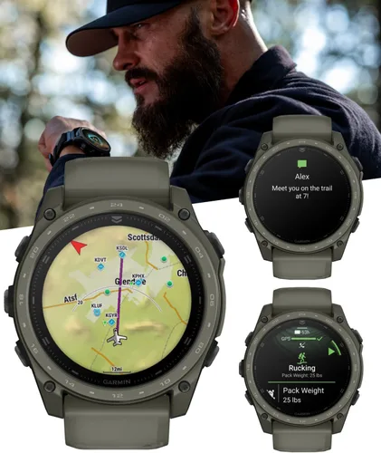 Miniatura 7 de Garmin Tactix 8 Cerakоtе de 2.008 in, reloj inteligente táctico con GPS premium, pantalla AMOLED, solucionador de balística aplicada, paquete