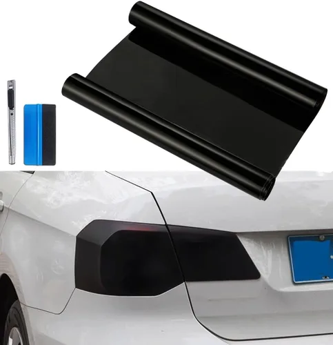 LZLRUN Vinilo Tintado Extra Ancho para Faros Delanteros y Traseros Rollo de 16 x 60 Pulgadas Autoadhesivo Película Adhesiva para Luces Antiniebla