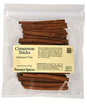 Penzeys Spices - Palitos de canela indonesios de 4 pulgadas por Penzeys Spices, bolsa de 4 onzas (paquete de 1)