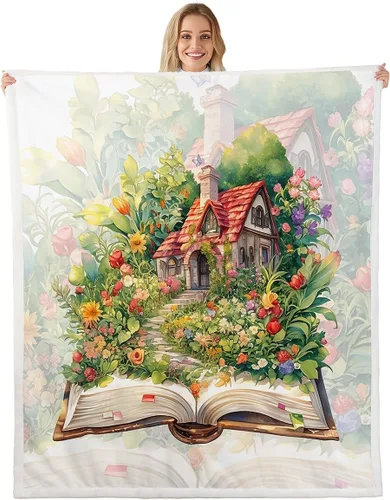 Miniatura 12 de Manta de cama de margaritas blancas, manta de franela rústica con flores florecientes de jardín natural para decoración de habitaciones, manta