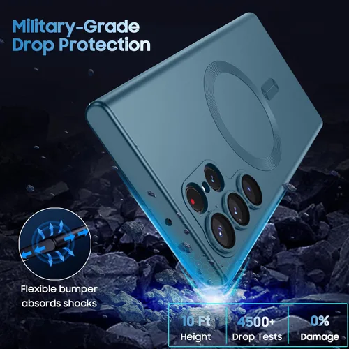 Miniatura 4 de MAKAVO Funda Mate para Samsung Galaxy S22 Ultra Case, Compatible con MagSafe, Cubierta Magnética Delgada con Protector de Lente de Cámara Integrado