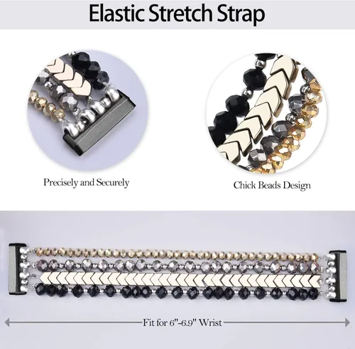 Miniatura 4 de MOFREE Bracelet Compatible with Fitbit Versa 3/Versa 4 Bands/Fitbit Sense/Sense 2 Bands for Women