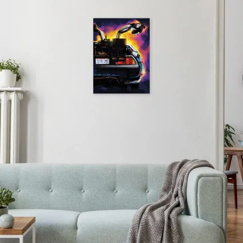 Miniatura 3 de Fine Art Canvas Lienzo BTTF Delorean de la artista Nikita Abkumov para sala de estar, dormitorio, baño, cocina, oficina, bar, comedor y habitación