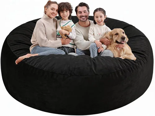 Miniatura 24 de Silla de Puf de 3 Pies, Sillas de Puf Cómodas con Relleno de Espuma Viscoelástica, Sofá de Puf Esponjoso con Funda de Terciopelo Holandés, Sillas