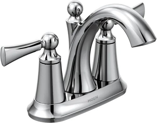 Miniatura 9 de Moen 4505BN Wynford - Grifo de baño de arco alto con dos asas, níquel cepillado cepillado níquel