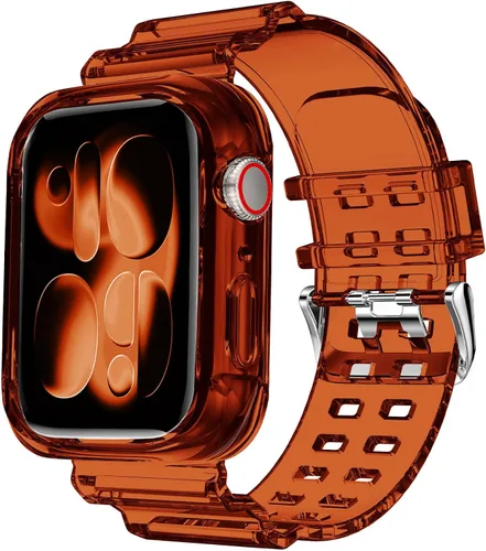 Miniatura 31 de DABAOZA - Correa compatible con Apple Watch de 49 mm, 46 mm, 45 mm, 44 mm, 42 mm, 41 mm, 40 mm, 38 mm, con protector, correa de TPU brillante