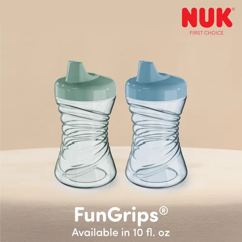 Miniatura 7 de NUK First Choice Fun Grips - Vaso con popote 2.0, 10 onzas, taza para sorber con asas, vaso para popote a prueba de fugas, paquete de 3 Verde