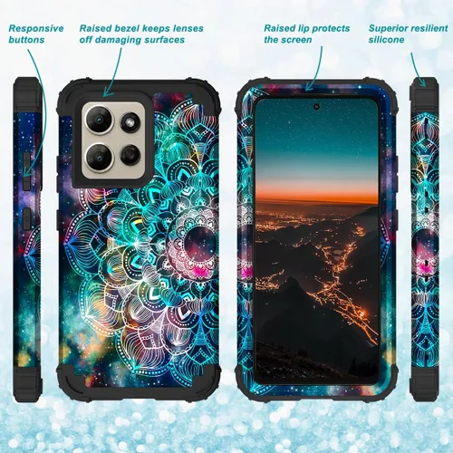 Miniatura 6 de Hocase for Moto G Power 2026 Case, Shockproof Heavy Duty Protection Soft Silicone Rubber Bumper+Hard Plastic Hybrid Protective Phone Case - Mandala