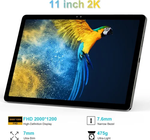 Miniatura 6 de Tablet Android 14 de 11 pulgadas 2000*1200 Pantalla 2K Tablets PC, T616 Octa-Core 2.0GHz, 18GB RAM 128GB ROM 1TB Expandible, Cámara AI 5+5+13MP