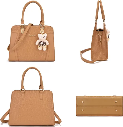 Miniatura 87 de Bolsos de mano de moda para mujer, bolsa de hombro, asa superior, bolsa de mano, juego de 4 piezas