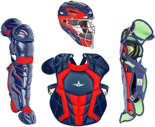 Miniatura 34 de All-Star Eje S7 de 9 a 16 años – Kit de equipo de captura de béisbol (incluye casco, protector de pecho, protectores de piernas), cumple con NOCSAE