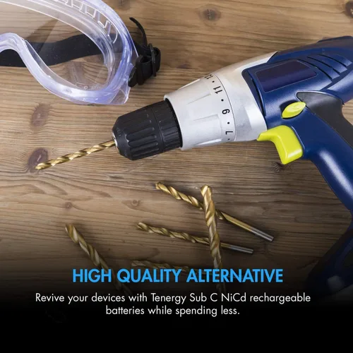 Miniatura 2 de Tenergy Batería de NiCd Sub C de 2200 mAh para herramientas eléctricas, baterías de celda sub-C recargables de 1.2 V con pestañas, paquete de 120