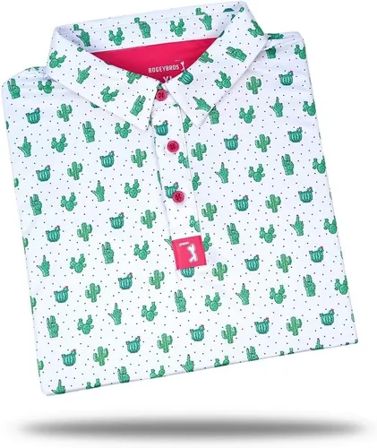Bogey Bros - Divertidas camisas polo de golf de manga corta para hombre, con elástico de 4 vías y protección FPU 50