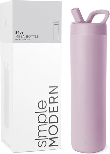 Miniatura 32 de Simple Modern Botella de agua con tapa de pajilla Termo de acero inoxidable aislado Botellas de agua reutilizables para viajes para gimnasio