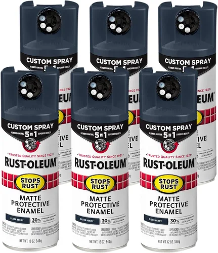 Miniatura 28 de Rust-Oleum 376855 - Pintura en aerosol antióxido personalizada 5 en 1, 12 onzas, color negro mate, (paquete de 1)