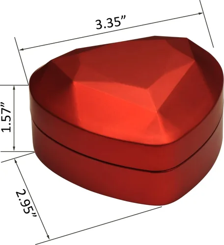 Miniatura 3 de Caja de anillos LED roja doble para parejas, bodas, compromisos, propuestas, cumpleaños, día del padre, Navidad... Diseño de lujo