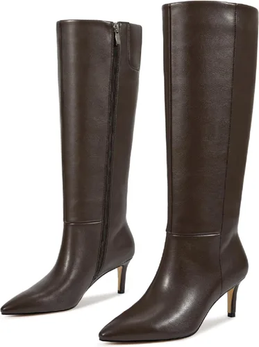 Miniatura 2 de wetkiss Botas altas hasta la rodilla para mujer, con tacón de gatito y diseño de punta puntiaguda, clásicas y sexys
