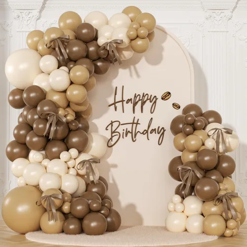 Miniatura 22 de Kit de arco de globos negro y arena blanca 141 piezas, decoraciones de cumpleaños coquetas incluyen globos y lazo negro para boda, baby shower