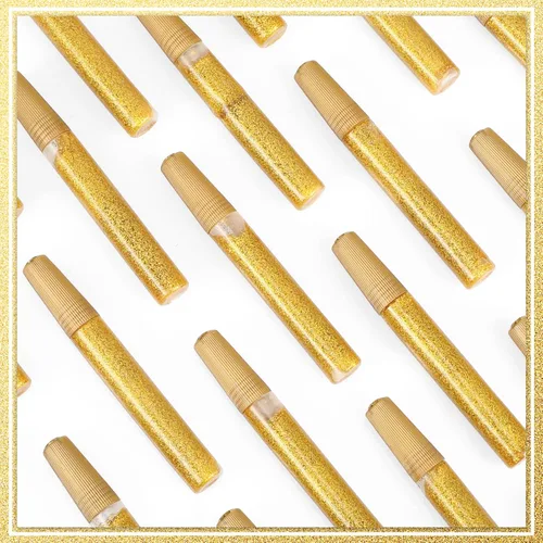 Miniatura 3 de Cholemy Juego de 30 bolígrafos de pegamento con purpurina para manualidades, marcadores lavables, bolígrafos de pintura para proyectos de Dorado