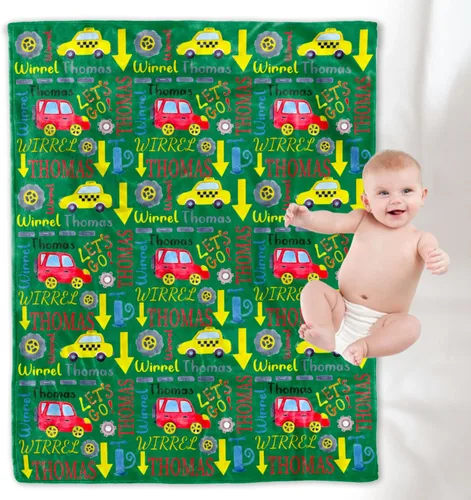 Miniatura 17 de YESCUSTOM Manta de dinosaurio para niños y niñas, manta personalizada de vellón con nombre para decoración de dormitorio de niños, sofá, coches