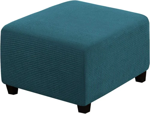 Miniatura 21 de H.VERSAILTEX Funda otomana rectangular de 29 a 34 pies para reposapiés, fundas protectoras para reposapiés, con tela jacquard elástica, gruesa