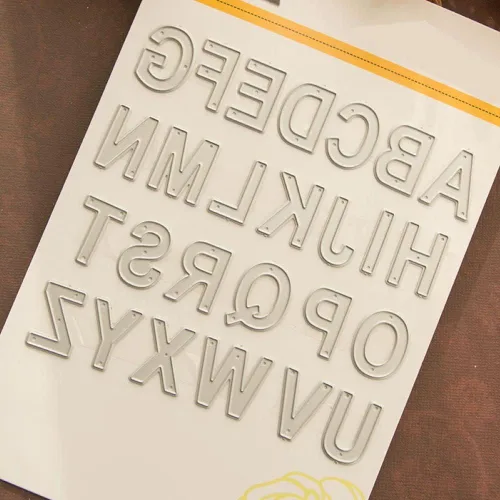 Miniatura 2 de Troqueles de corte de metal, 26 letras mayúsculas del alfabeto para hacer tarjetas, herramienta de grabado en relieve, álbum de recortes, troqueles