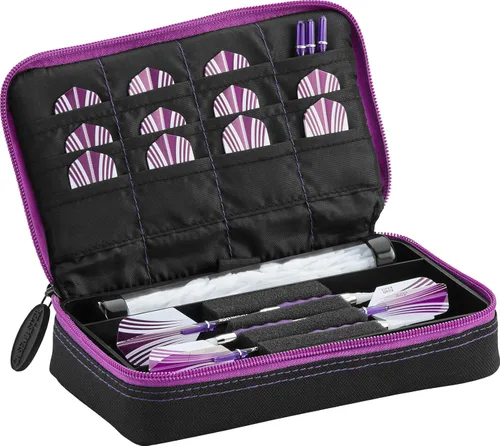 Casemaster Plazma - Estuche para dardos de punta suave y de acero, tiene capacidad para 3 dardos y cuenta con tubo de almacenamiento integrado y